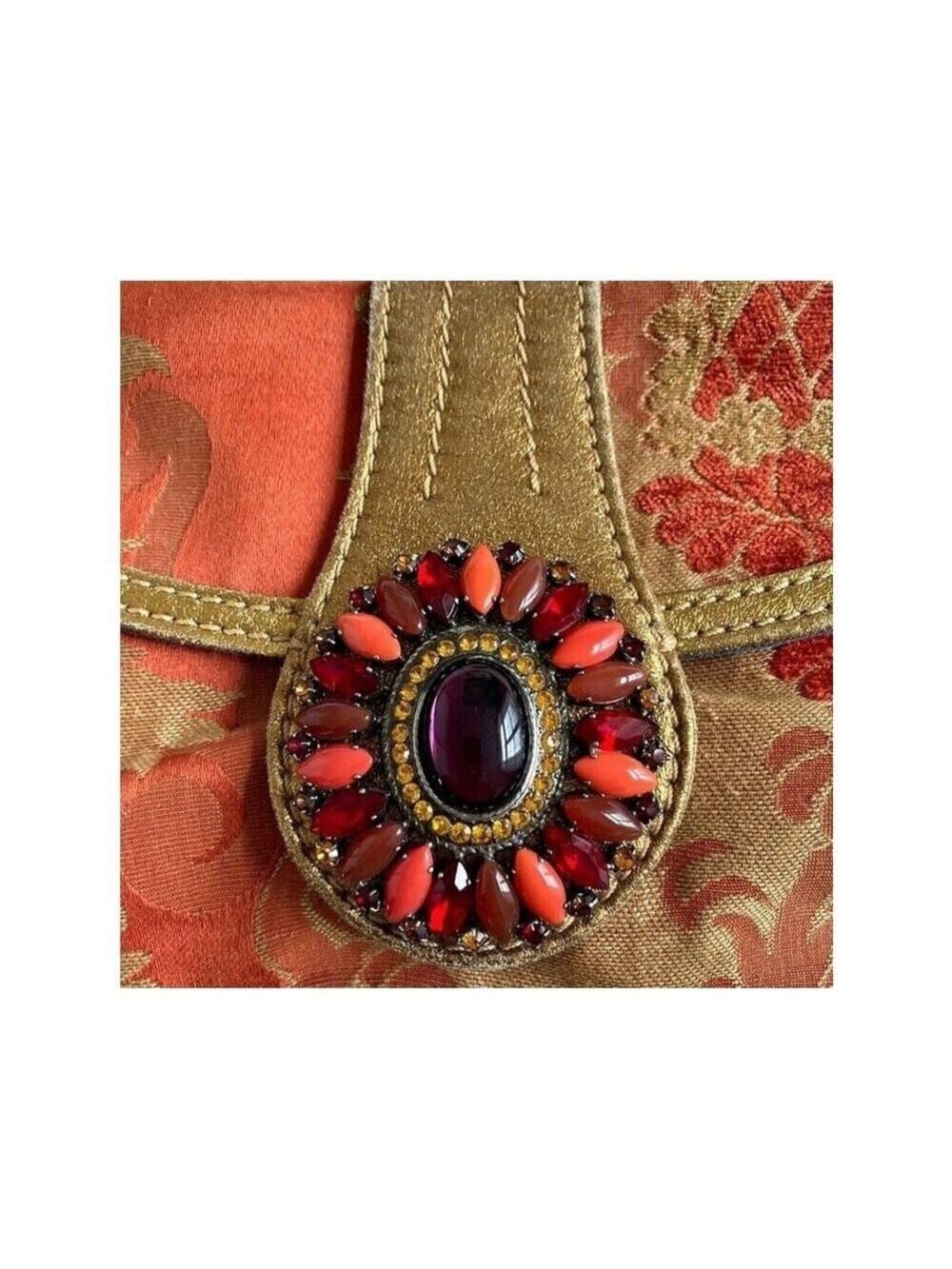 Etro Milano Multi Color Enamelled Jewelled East West Baguette Handbag -Vintage - Picture 3 of 11